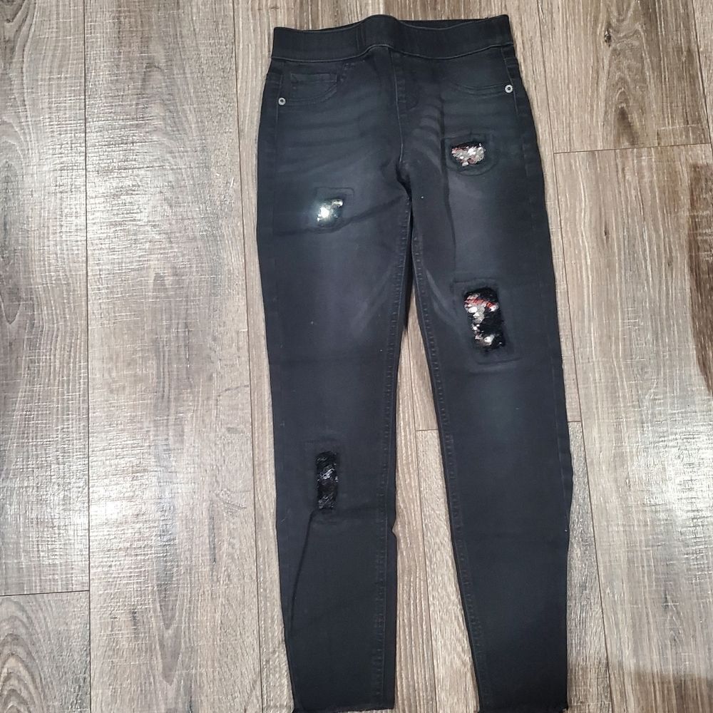 Girls Skinny Jeans Size 10 Justice Black Denim Jeans
